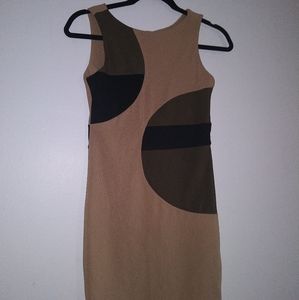 NWOT Tan Brown Fitted Print Mini Dress Size XS